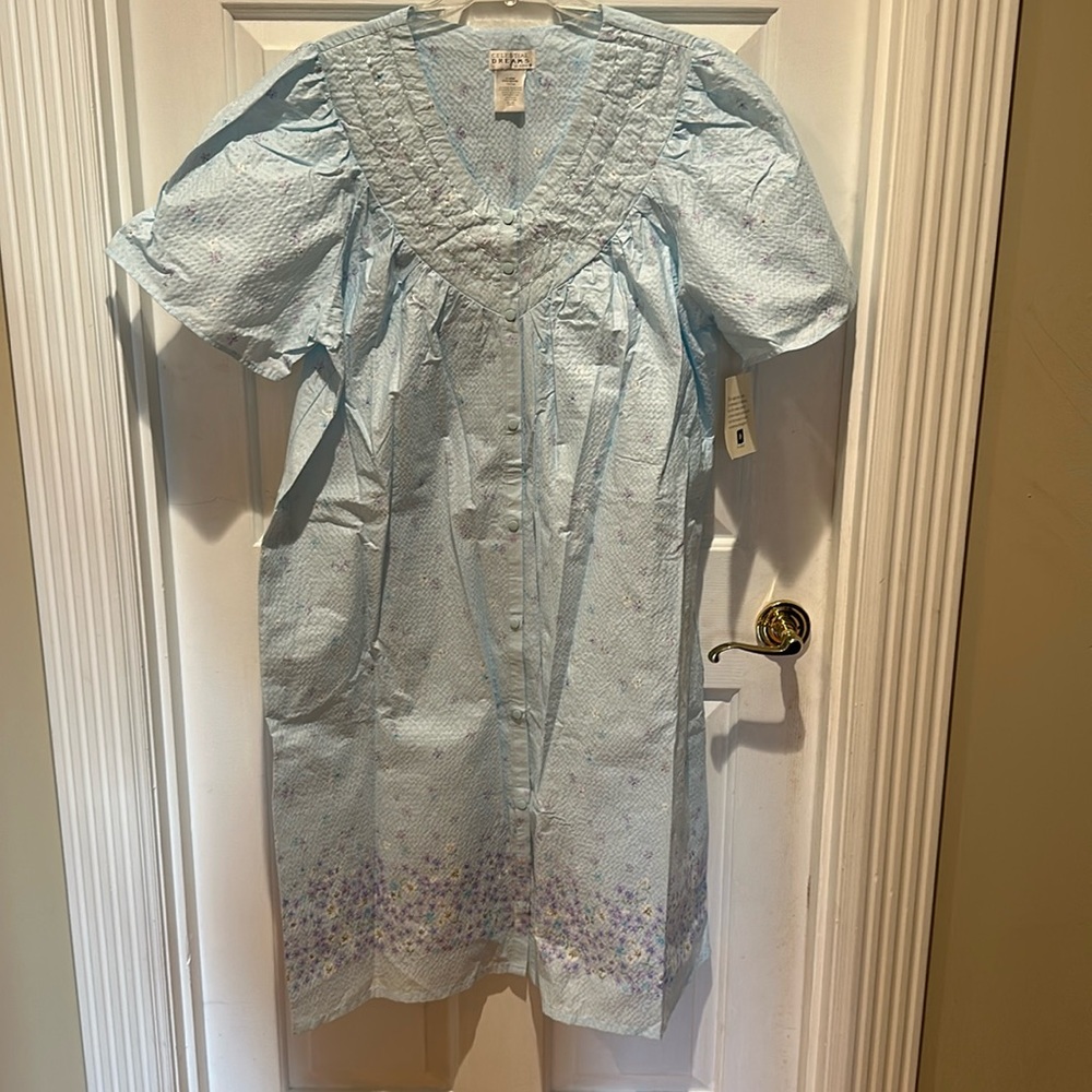 NWT Celestial Dreams by Komar light blue house dress or nightgown in XL